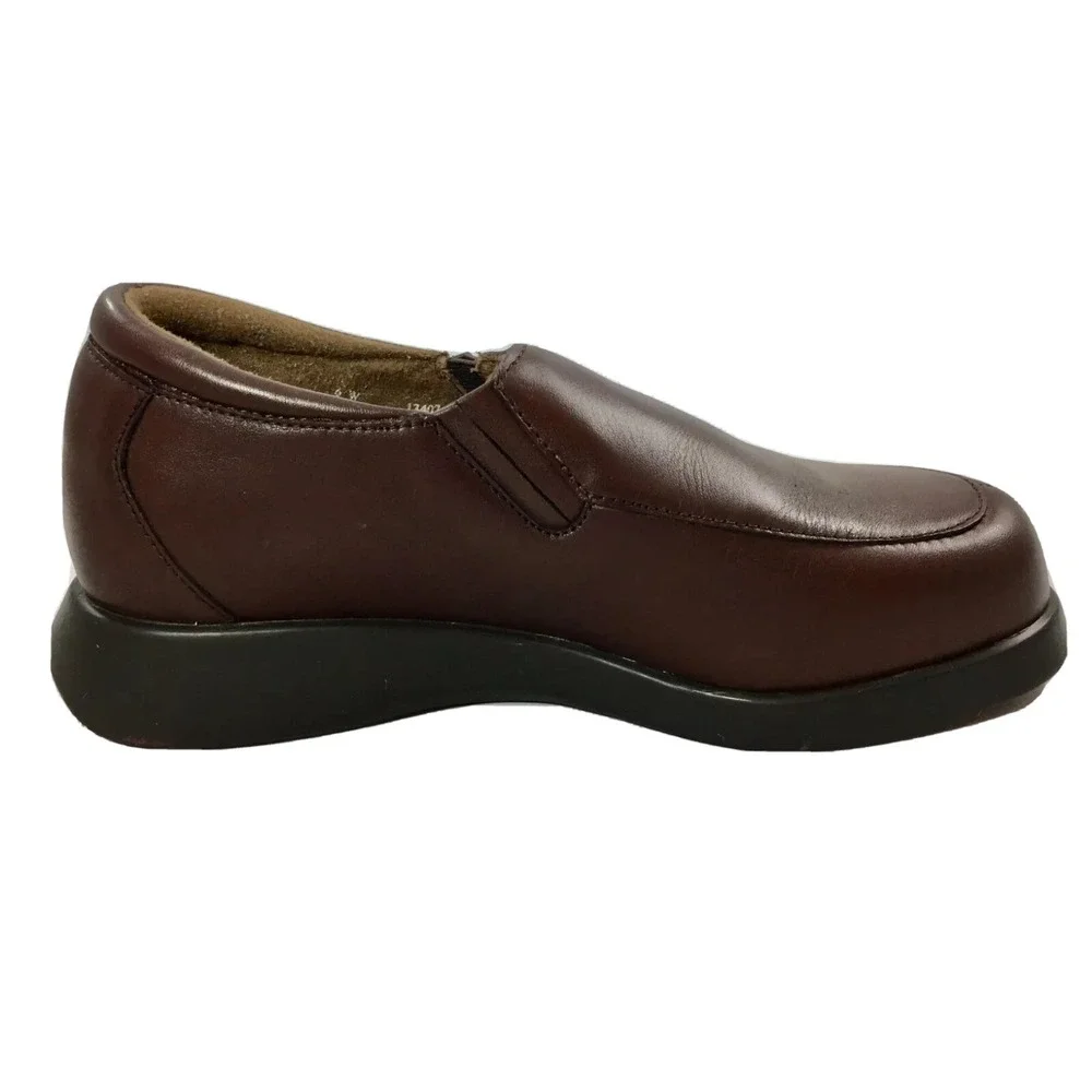Drew Comfort Slip On Flat Shoes Jessie‎ Chestnut Brown Calf Leather Womens 6 W